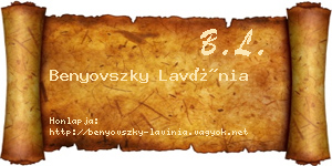 Benyovszky Lavínia névjegykártya